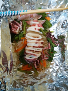 イカとたっぷり野菜のホイル焼き!-レシピのメイン写真