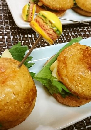 遊び心【魚河岸あげのミニハンバーガー風】-レシピのメイン写真