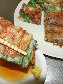 簡単超ウマ!いんげんのチヂミ風お好み焼き-レシピのメイン写真