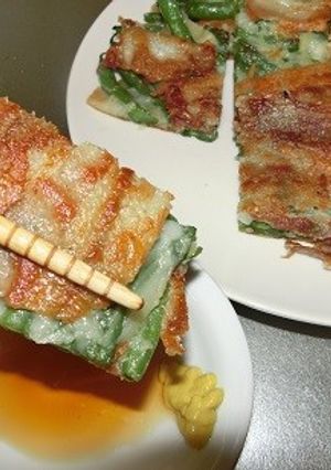 簡単超ウマ！いんげんのチヂミ風お好み焼き-レシピのメイン写真