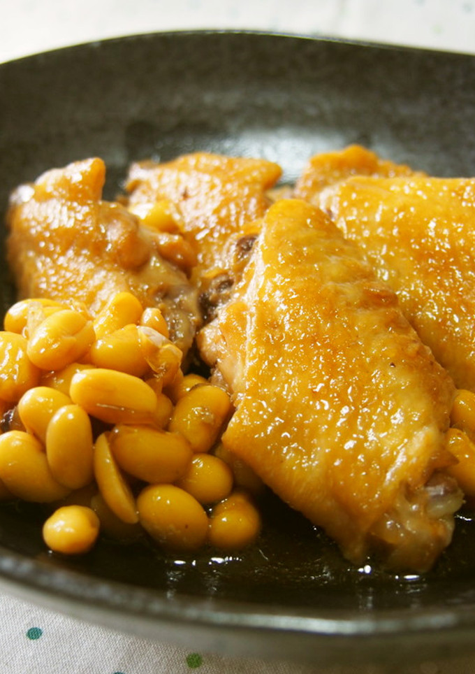 大豆と手羽先の煮物♪柔らか手羽先♪-レシピのメイン写真
