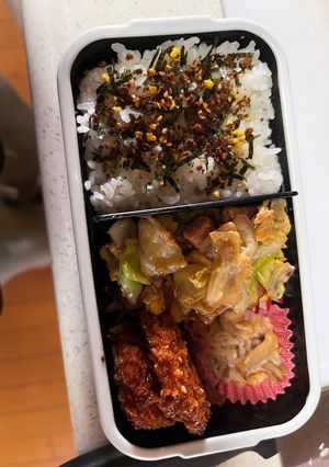 キャベツとベーコンの炒め物弁当-レシピのメイン写真