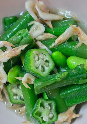 桜海老と緑野菜のひんやり浸し-レシピのメイン写真