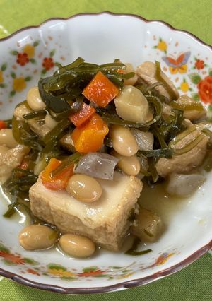 厚揚げと昆布と五目豆の煮物♪-レシピのメイン写真