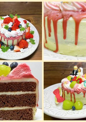 濃厚チョコスポンジのドリップケーキ-レシピのメイン写真