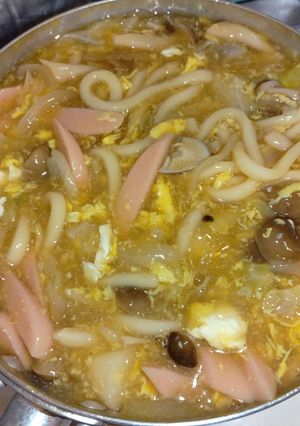 ギョニソと野菜のかき玉煮込みうどん-レシピのメイン写真