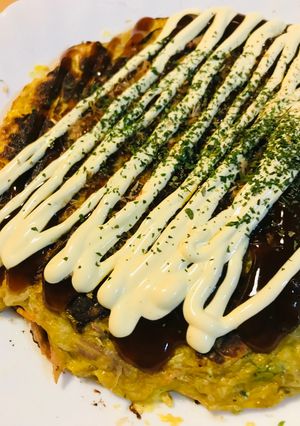 あまりのカレーで●魚肉ソーセージの米粉お好み焼き-レシピのメイン写真