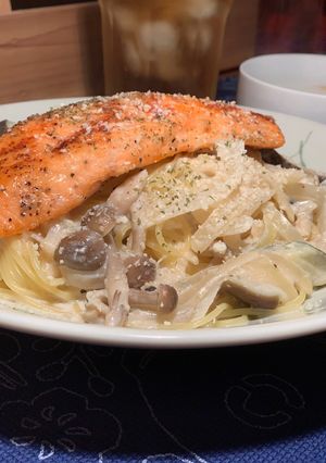 サーモンしめじクリームパスタ❕-レシピのメイン写真