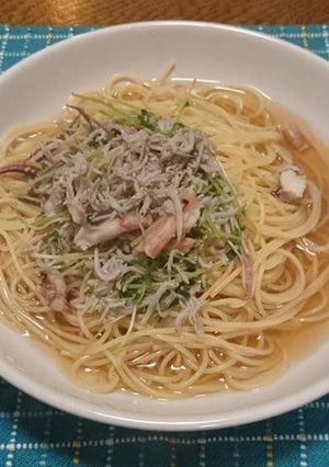 豆苗パスタ★シラス★イカゲソ★和風-レシピのメイン写真