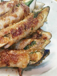 茄子と大葉のごまみそ豚バラ巻き-レシピのメイン写真