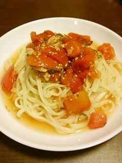 ツナとトマトのぶっかけ冷うどん-レシピのメイン写真