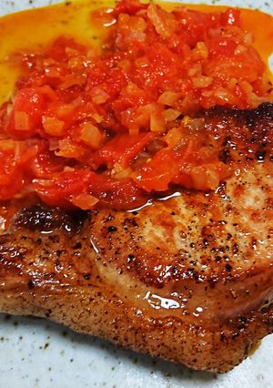ウイスキー・トマトソースの豚ロースソテー-レシピのメイン写真