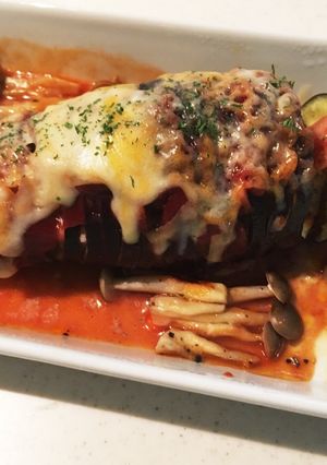 レンジで簡単☆ハッセルバック茄子ベーコン-レシピのメイン写真