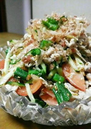 夏野菜と豚小間の冷しゃぶ＊梅酢だれ＊-レシピのメイン写真