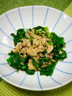 レンジで簡単!レタスおひたしのサバ和え-レシピのメイン写真