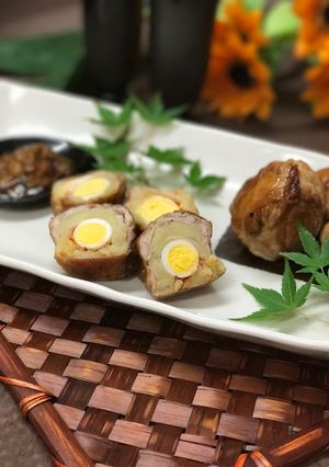 ポテト&うずら卵&キムチの肉巻き-レシピのメイン写真