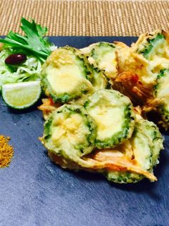 ゴーヤーのワタごとかき揚げ-レシピのメイン写真