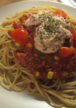 ツナのパスタ トマトソース-レシピのメイン写真