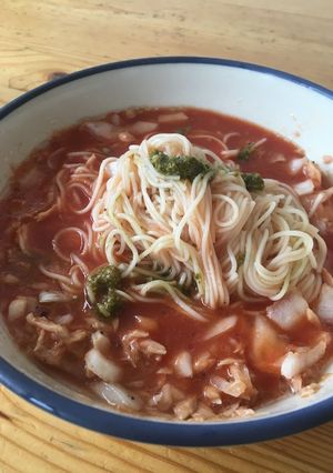 野菜ジュースで作るイタリアン素麺-レシピのメイン写真