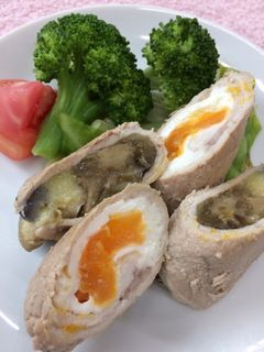 MEC糖質制限 玉子とナスの豚肉巻き -レシピのメイン写真