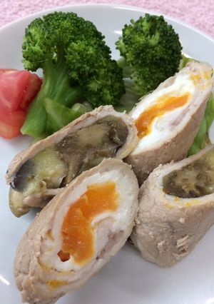 ＭＥＣ糖質制限　玉子とナスの豚肉巻き　-レシピのメイン写真