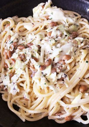 【超簡単♪】キャベツと納豆のサラダパスタ-レシピのメイン写真