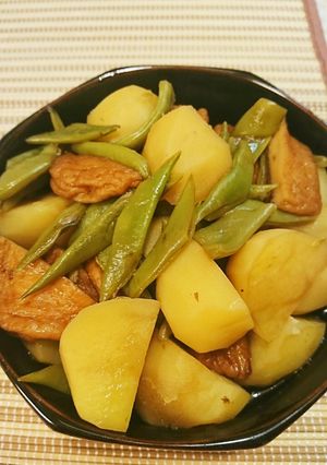 懐かしの味✳夏です❗ササギとジャガイモ煮-レシピのメイン写真