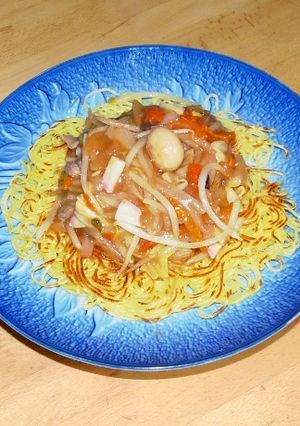 あんかけ かた焼きそば １人前150円～-レシピのメイン写真