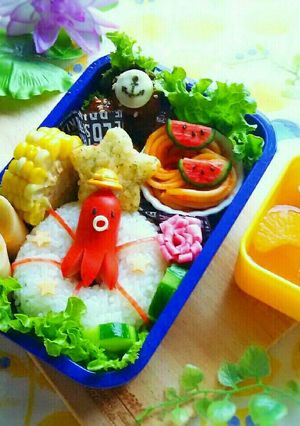 キャラ弁 タコちゃんのプール開き弁当-レシピのメイン写真
