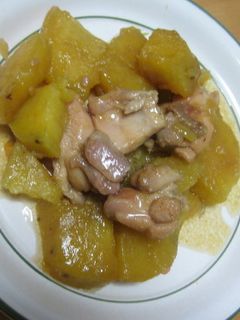 さつまいもと鶏肉の煮物-レシピのメイン写真