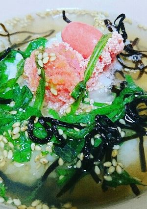 【 かんたん】たらこの昆布茶漬け-レシピのメイン写真