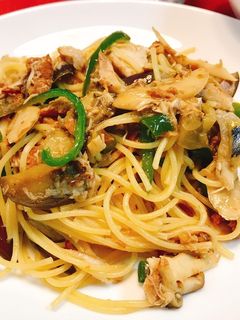 鯖とたっぷり野菜☆柚子胡椒和風パスタ-レシピのメイン写真