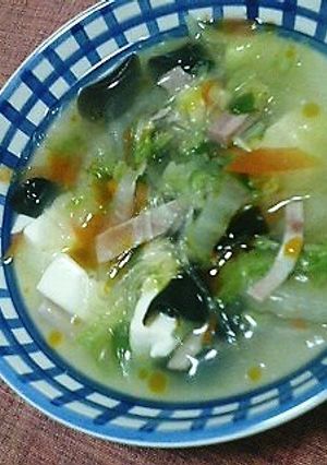 白菜サラダがスープになっちゃった～！-レシピのメイン写真