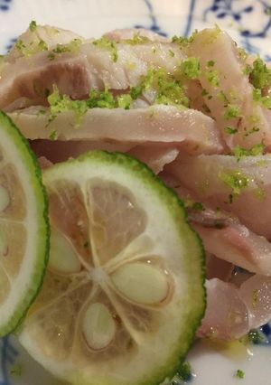 湯引き鯛の塩柚子皮おろしカルパッチョ-レシピのメイン写真