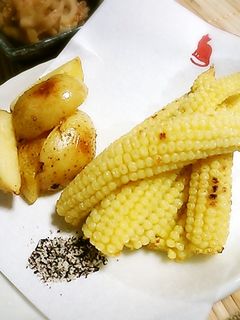 ヤングコーンの素揚げ~変わり塩で-レシピのメイン写真