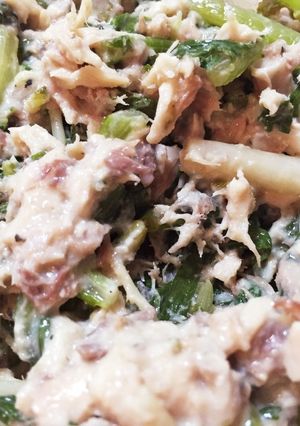 鯖缶と大根葉のサラダ❁*+-レシピのメイン写真
