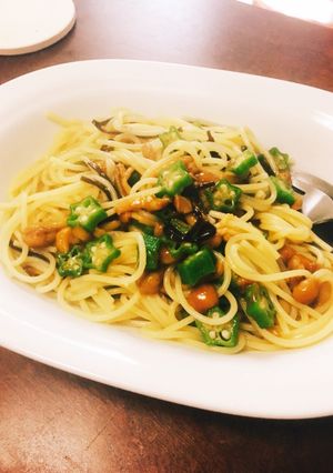 なめことオクラのネバネバパスタ-レシピのメイン写真