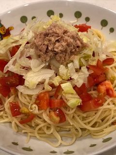 トマトとレタスとツナ、簡単♪冷製パスタ!-レシピのメイン写真