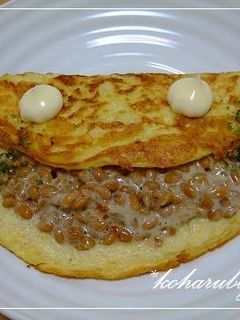 **ふわっふわ山芋納豆オムレツ**-レシピのメイン写真