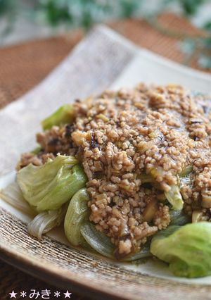 大量消費☆レタスのひき肉あんかけ-レシピのメイン写真