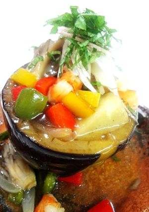 米茄子の夏野菜餡-レシピのメイン写真