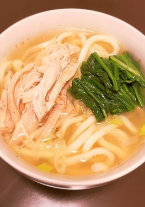 胸ハム(鶏ハム)で作る！鶏塩うどん♪-レシピのメイン写真