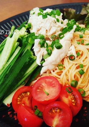 綺麗になれちゃう『素麺de汁なし担々麺』-レシピのメイン写真
