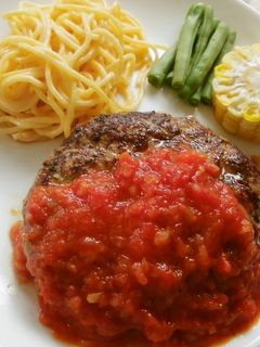 トマトソースのハンバーグ!-レシピのメイン写真