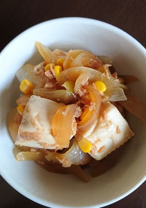 豆腐とツナ＊コーンの簡単煮♪-レシピのメイン写真