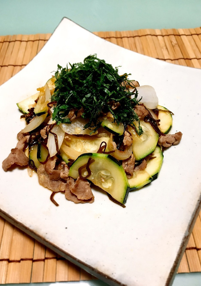 青じそ香る！ズッキーニと豚肉の和風炒め-レシピのメイン写真