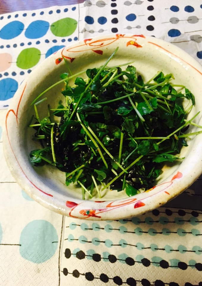 豆苗と海苔の和え物 切るだけ簡単-レシピのメイン写真