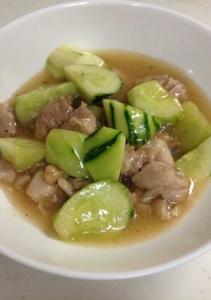 きゅうりと鶏肉の炒め物〜中華スープ風-レシピのメイン写真