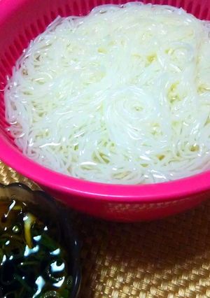 【龍愛】レンジで素麺を茹でる方法-レシピのメイン写真