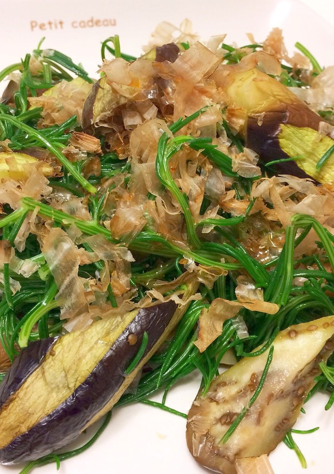 簡単♡オカヒジキと焼き茄子のおかか和え-レシピのメイン写真